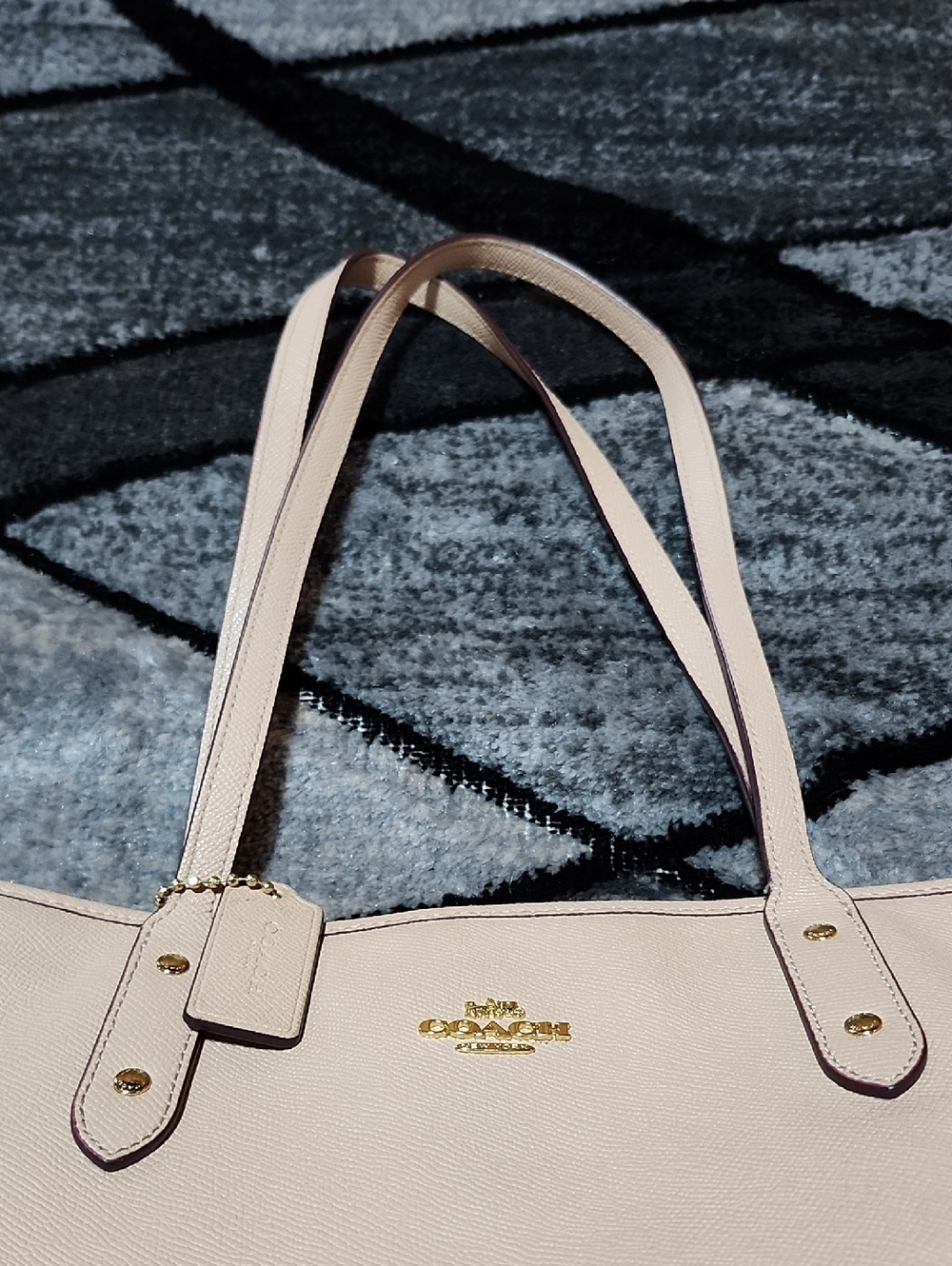 COACH CITY CROSSGRAIN LEATHER FULL-ZIP PATAL PINK TOTE BAG - Picture 7 of 16